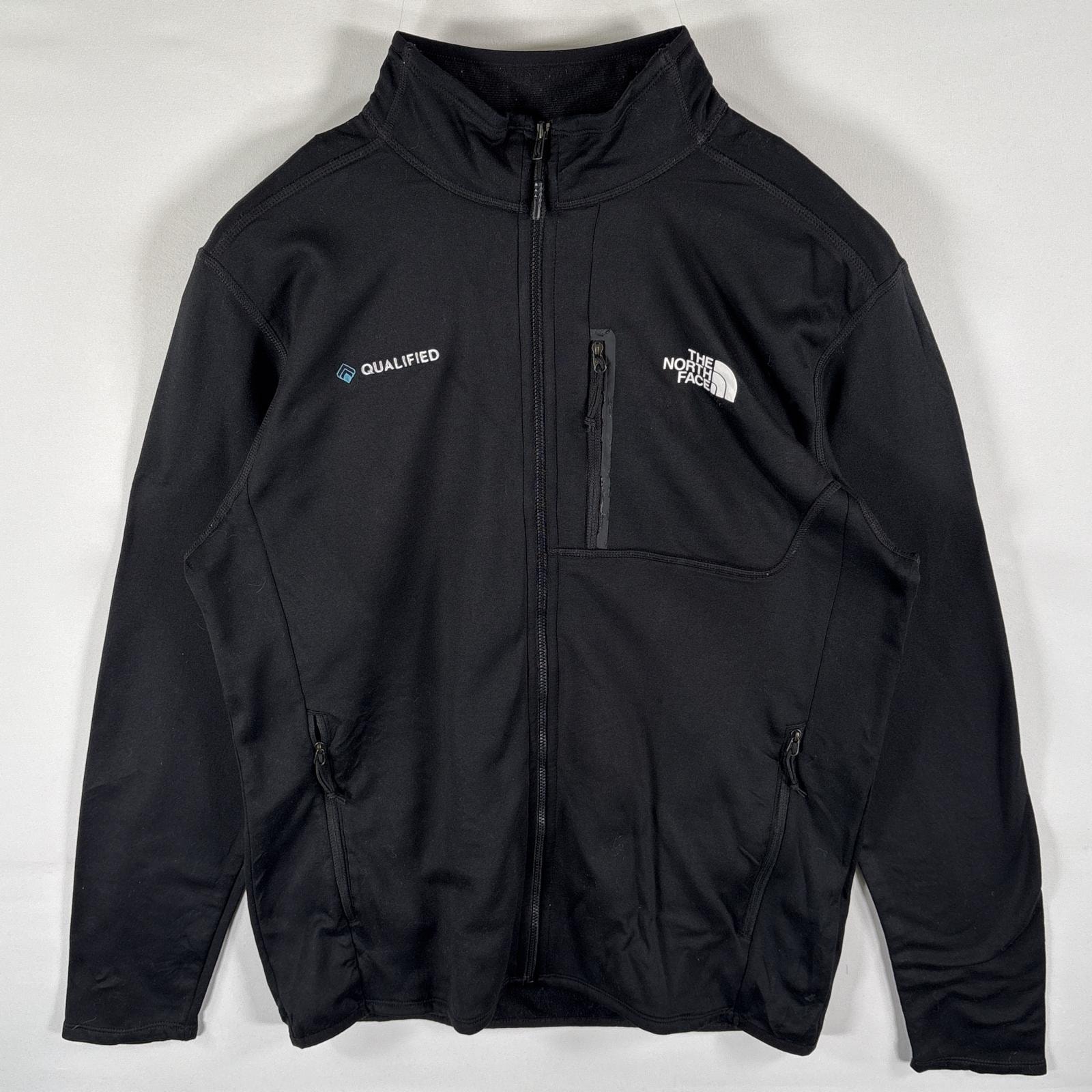 古着 ザ・ノースフェイス THE NORTH FACE フリースジャケット フルジップ トラックジャケット ワンポイントロゴ M ブラック メンズ