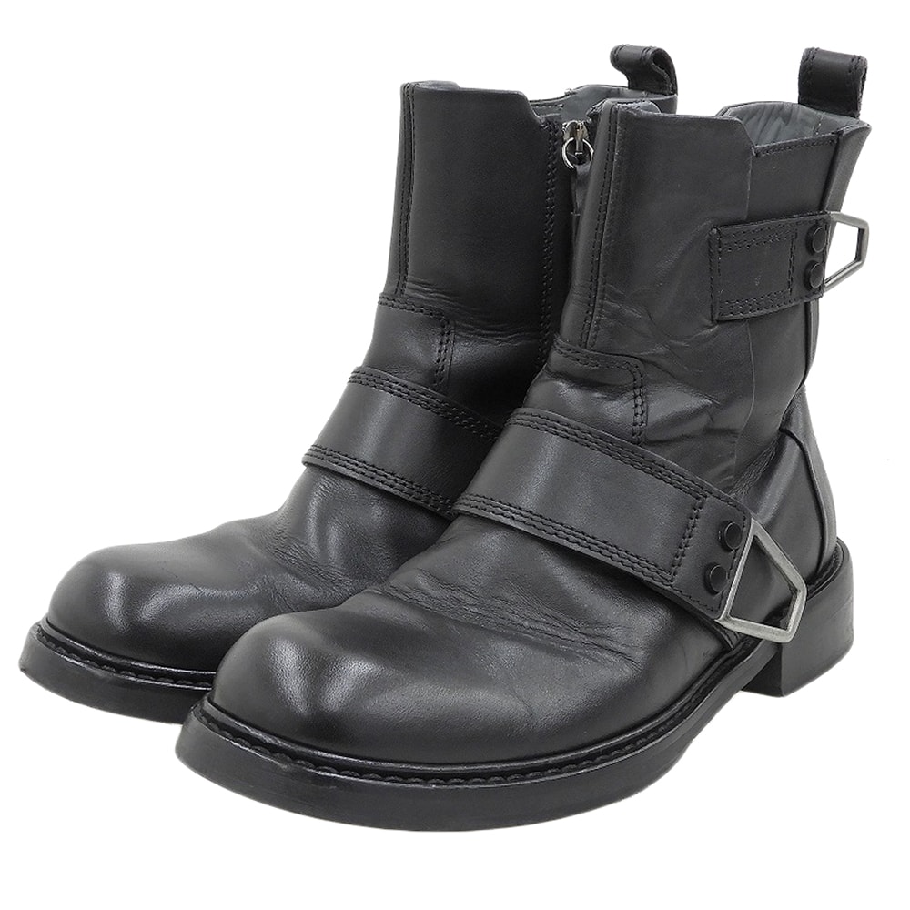 ディーゼル D-JACK BELTED インサイドジップ ブーツ レザー シューズ メンズ ブラック 40 40