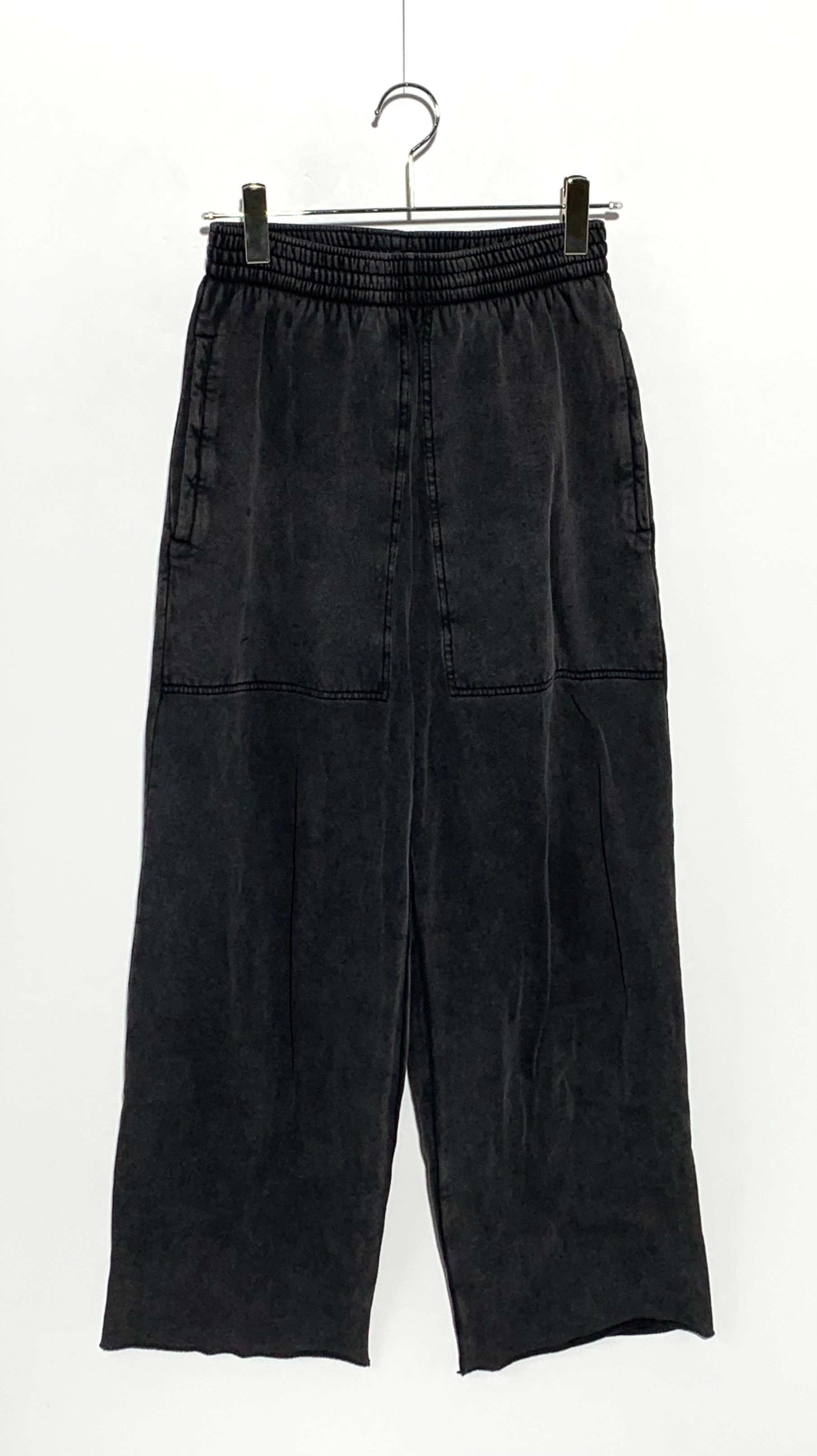 BALENCIAGA カットオブクロップドスウェットロングパンツチャコール