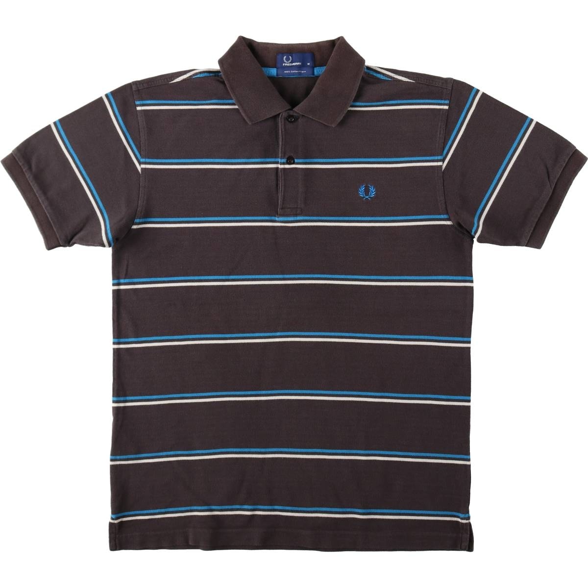 古着 フレッドペリー FRED PERRY マルチボーダー 半袖 ボーダー ポロシャツ メンズM相当/eaa657684