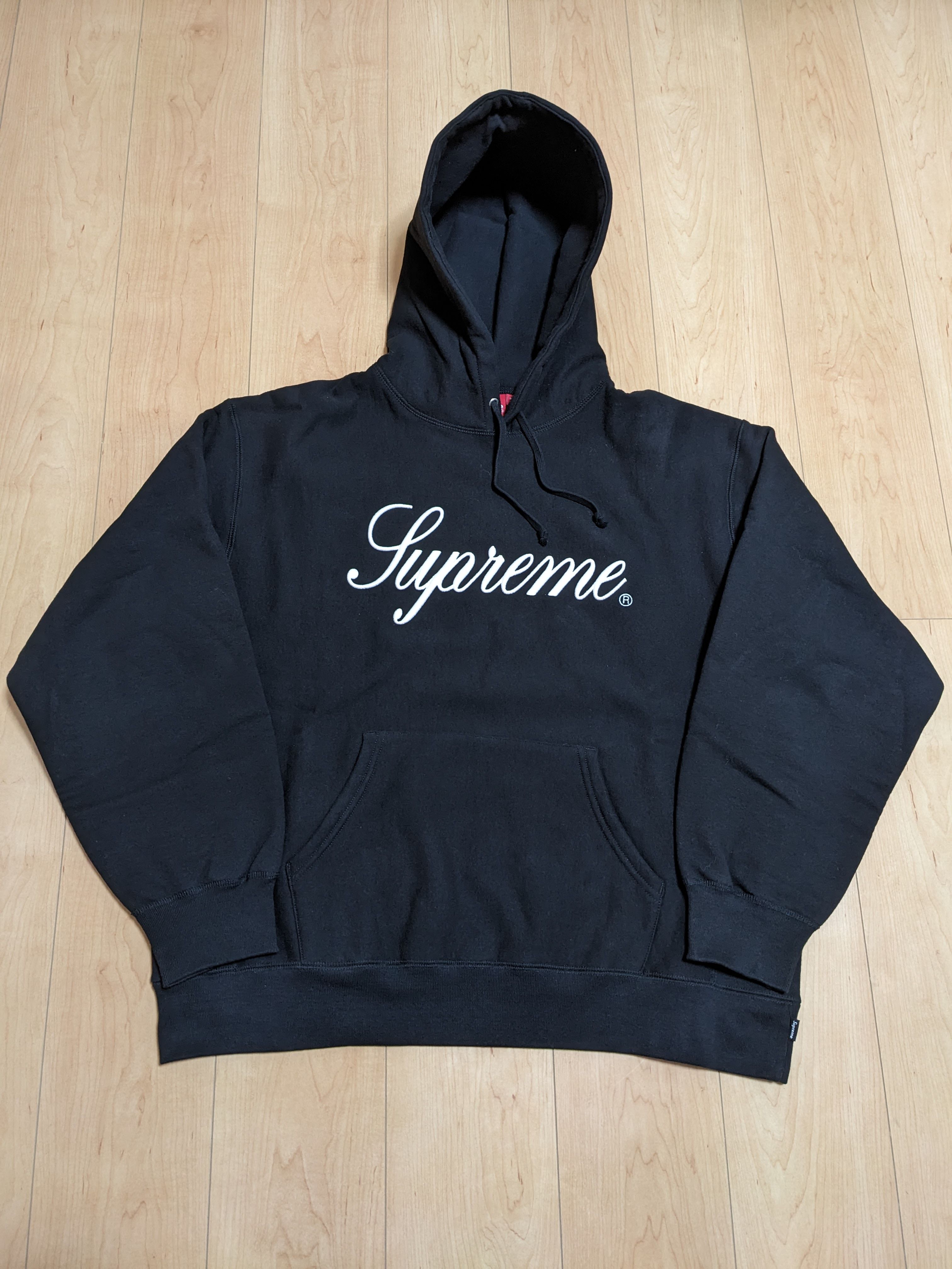 Supreme Raised Script Hooded Sweatshirt "Black"