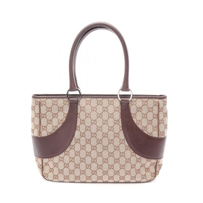 グッチ GUCCI GGキャンバス ハンドバッグ バッグ キャンバス レザー レディース ベージュ系 / ブラウン系 113011 【中古】