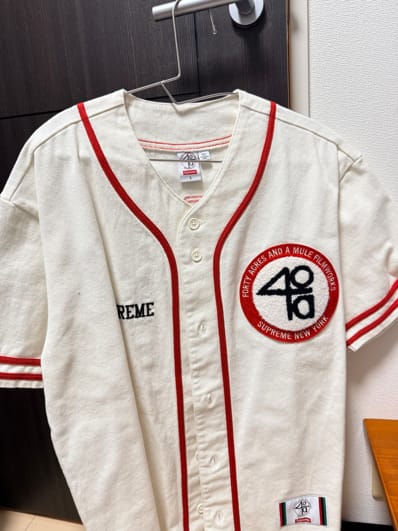 Supreme x 40 Acres Twill Baseball Jersey "Natural"