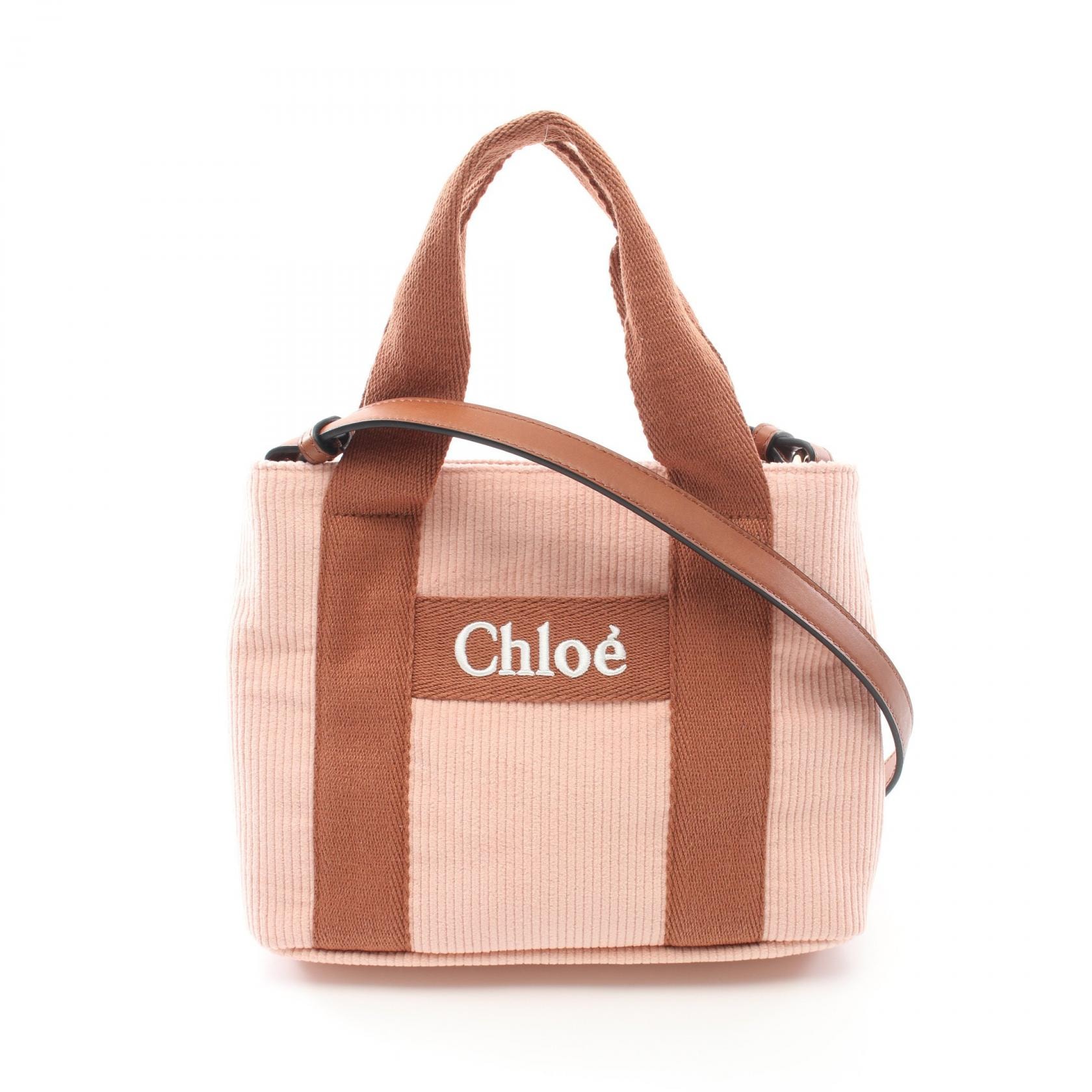 クロエ Chloe ショルダーバッグ バッグ キャンバス レザー コーデュロイ レディース ピンク系 / ブラウン系 C20274454 【中古】