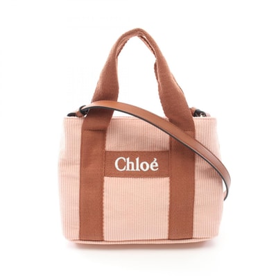 クロエ Chloe ショルダーバッグ バッグ キャンバス レザー コーデュロイ レディース ピンク系 / ブラウン系 C20274454 【中古】