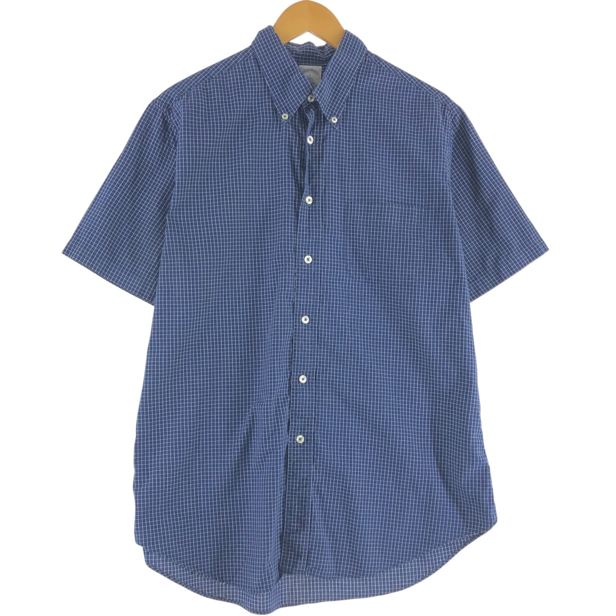 古着 ブルックスブラザーズ Brooks Brothers 1818 半袖 ボタンダウン チェックシャツ メンズL相当/eaa554343
