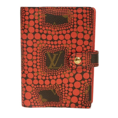 LOUIS VUITTON ルイ・ヴィトン モノグラム タウン アジェンダ PM ドット 水玉 クサマヤヨイ 草間彌生 レッド ダイアリー 6穴式 カードケース LVロゴ フラワー ルージュ 手帳カバー R21132