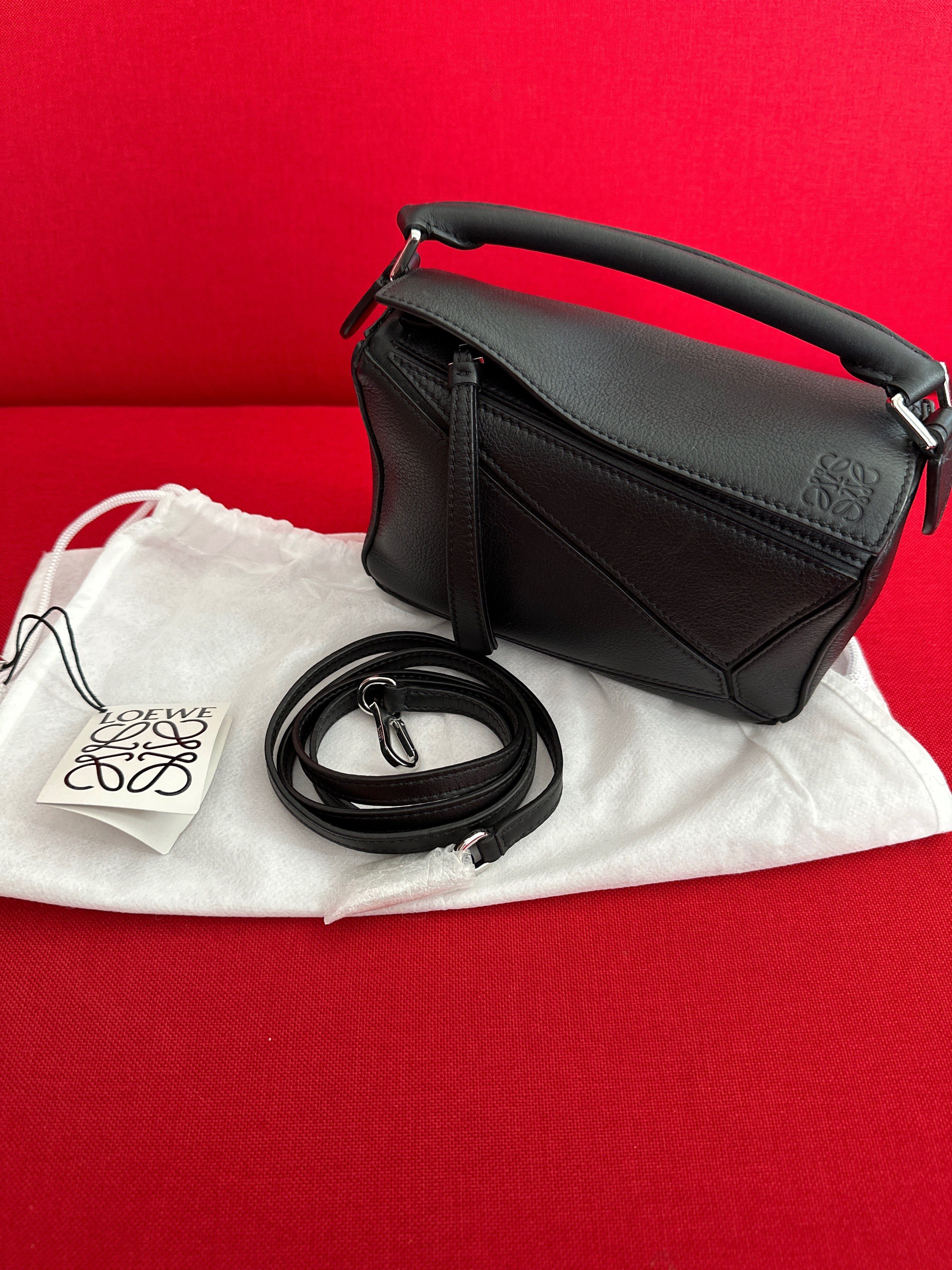 LOEWE Mini Puzzle Bag In Classic Calfskin "Black"