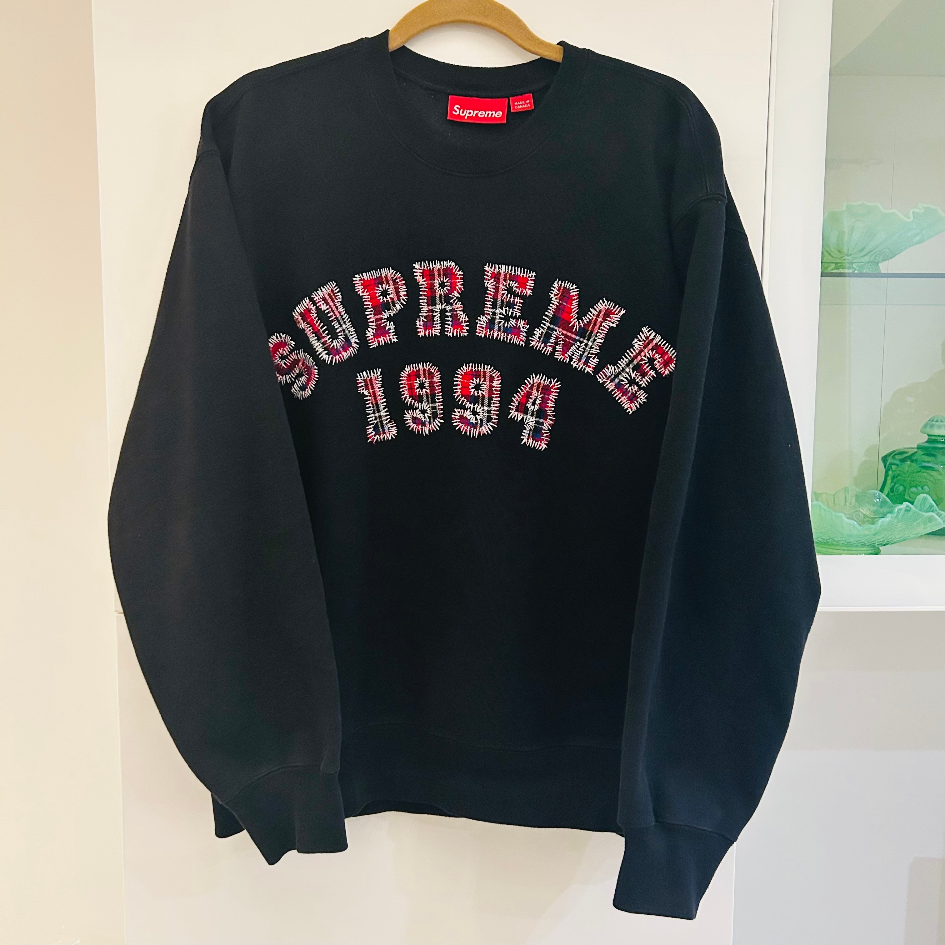 Supreme Plaid Arc Crewneck "Black"