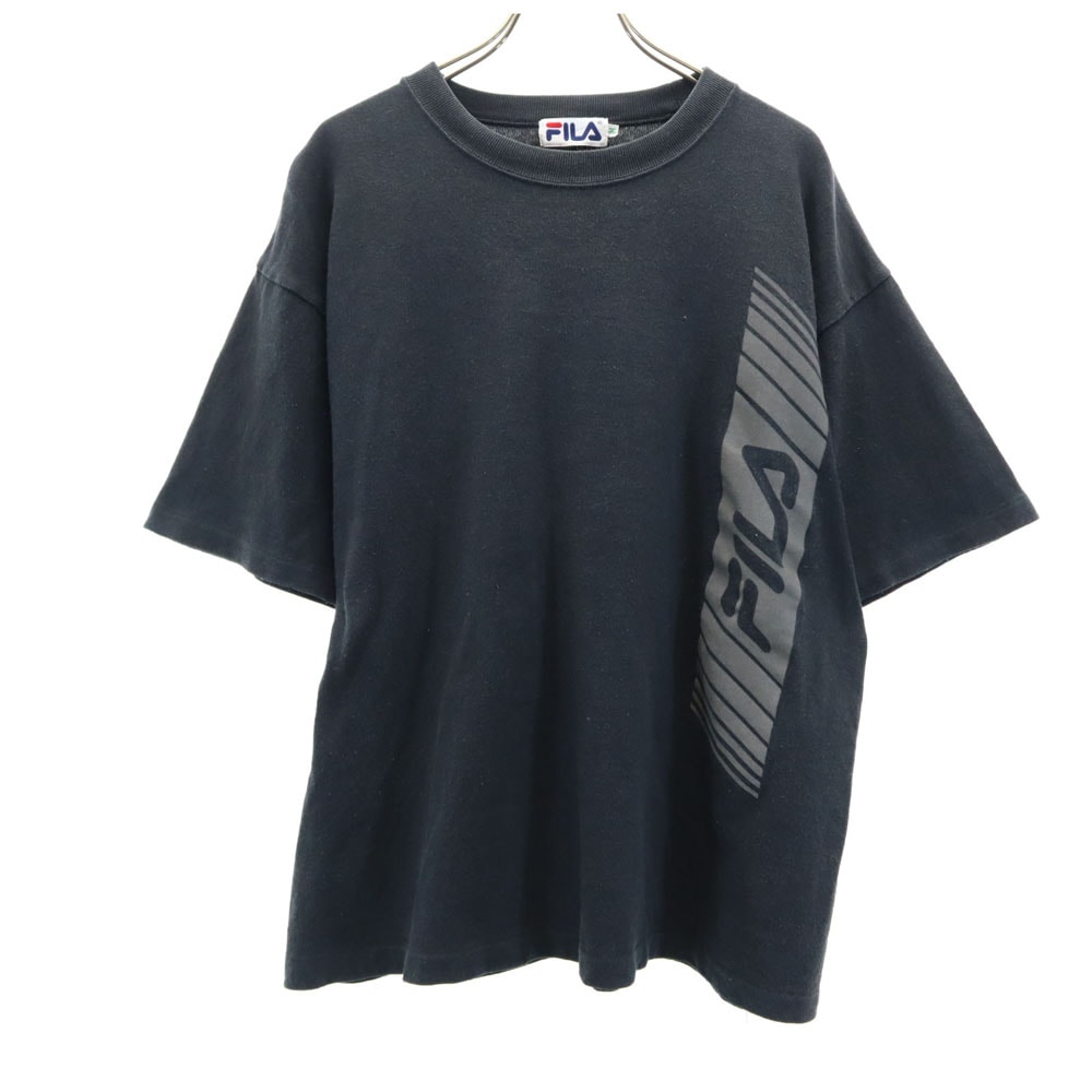 FILA フィラ 半袖 シングルステッチ Tシャツ M チャコールブラック