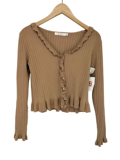 RIB FRILL L/S カーディガン【1142783623058】