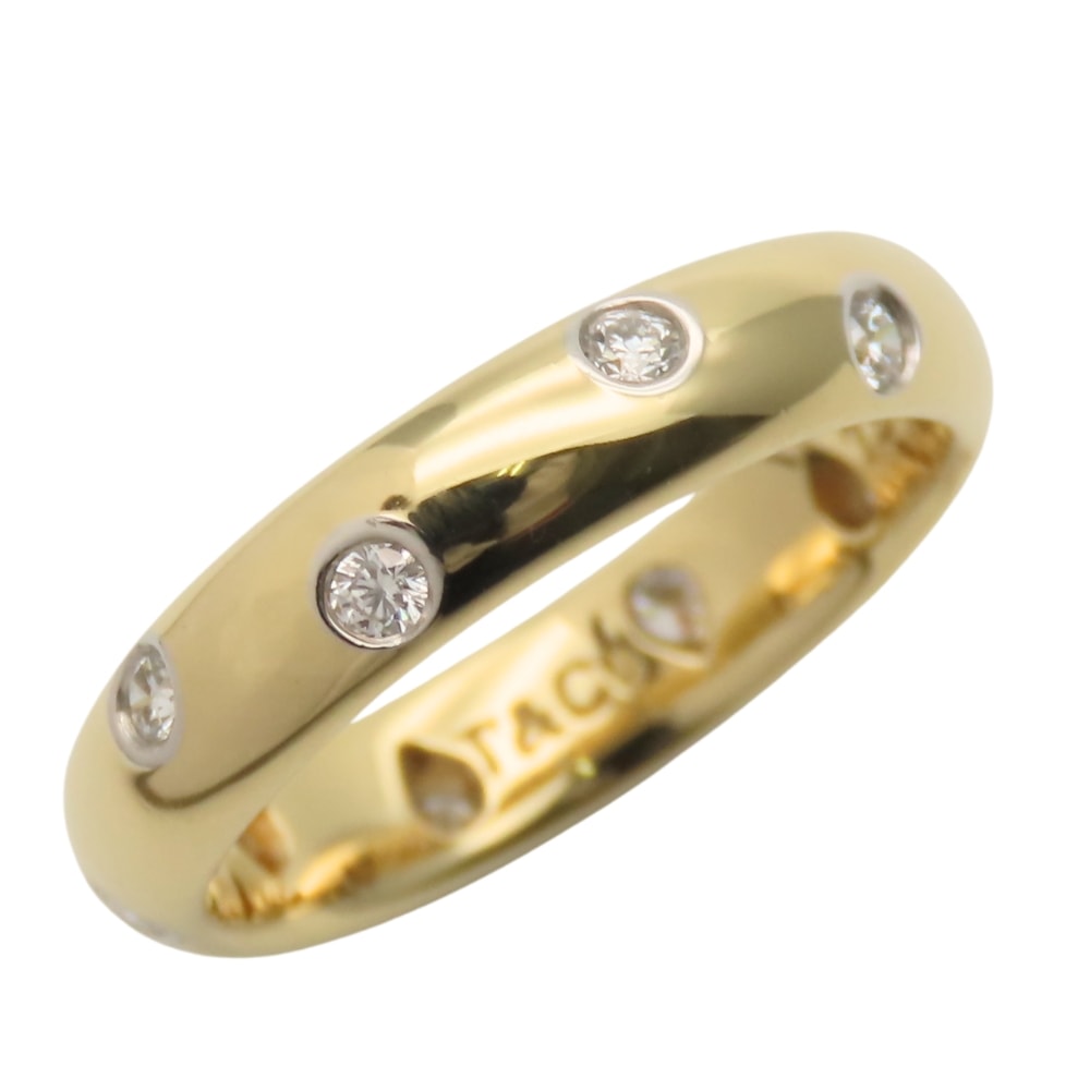 【中古】 ティファニー リング・指輪 ドッツ K18YG Pt900 ダイヤモンド 約4.3g ジュエリー レディース 女性 TIFFANY&Co.