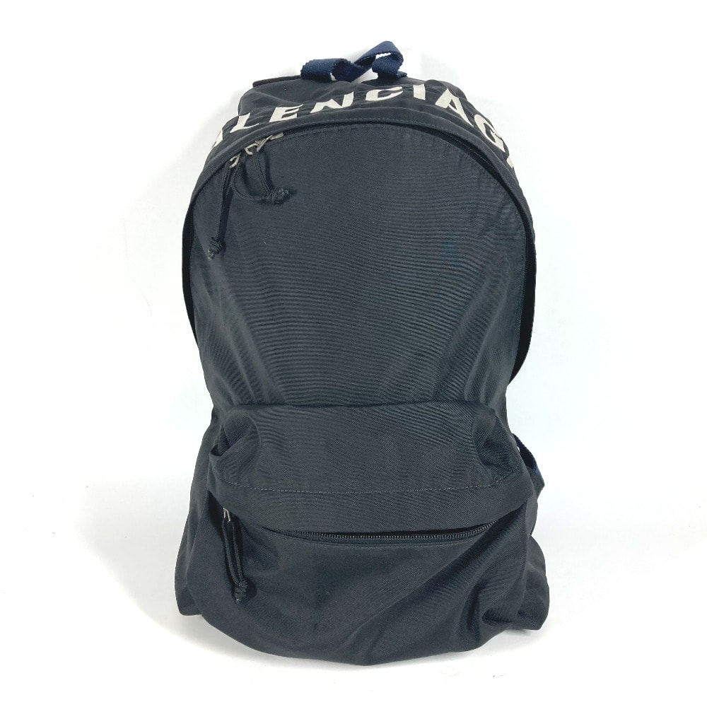 バレンシアガ BALENCIAGA ウィール ロゴ 507460 バイカラー バックパック カバン バッグ リュック リュックサック ナイロン ブラック
