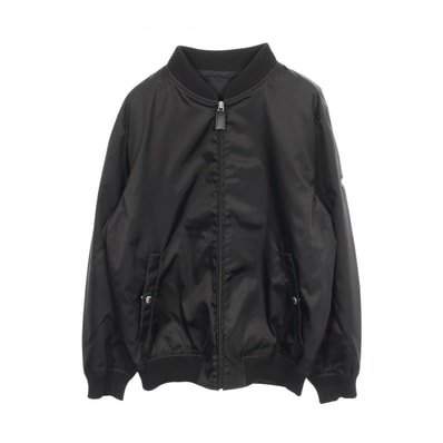 プラダ PRADA Re-Nylon トライアングルロゴ ブルゾン 衣料品 アウター ナイロン ウール メンズ ブラック系 SGH038/R121/1WQ8 【中古】