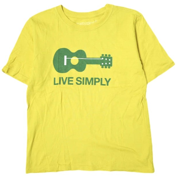 PATAGONIA パタゴニア ﻿Organic Cotton Live Simply T-Shirt キッズ プリントTシャツ KIDS M イエロー 半袖 ギター トップス g14003