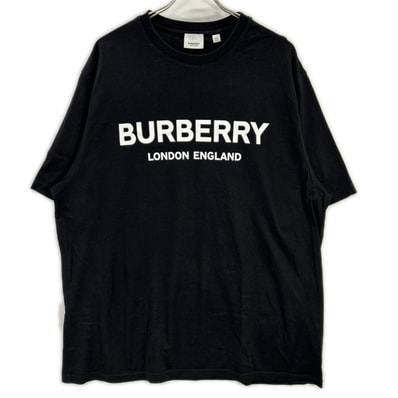バーバリー 8026016 ブラック ロゴTシャツ XXL