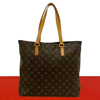LOUIS VUITTON ルイヴィトン カバメゾ モノグラム レザー PVC トートバッグ ブラウン
52374