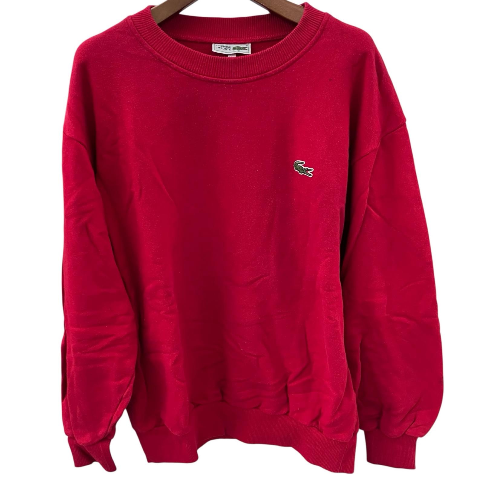 186004 現状品 LACOSTE ラコステ トレーナー L~XL レッド メンズ