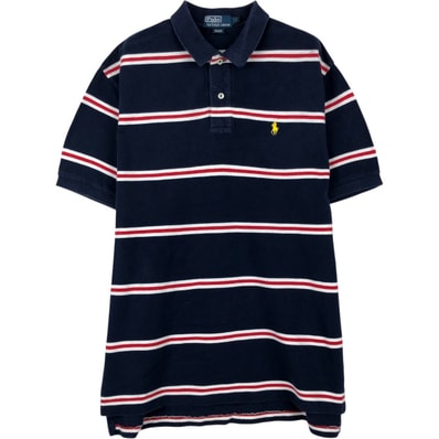 古着 ラルフローレン Ralph Lauren POLO by Ralph Lauren マルチボーダー 半袖 ボーダー ポロシャツ メンズL相当/eaa667450