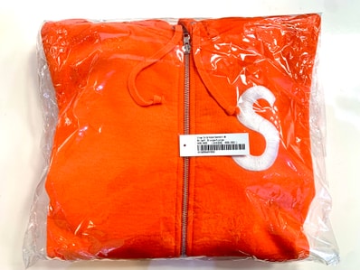 Supreme S Logo Zip Up Hooded Sweatshirt "Bright Orange"