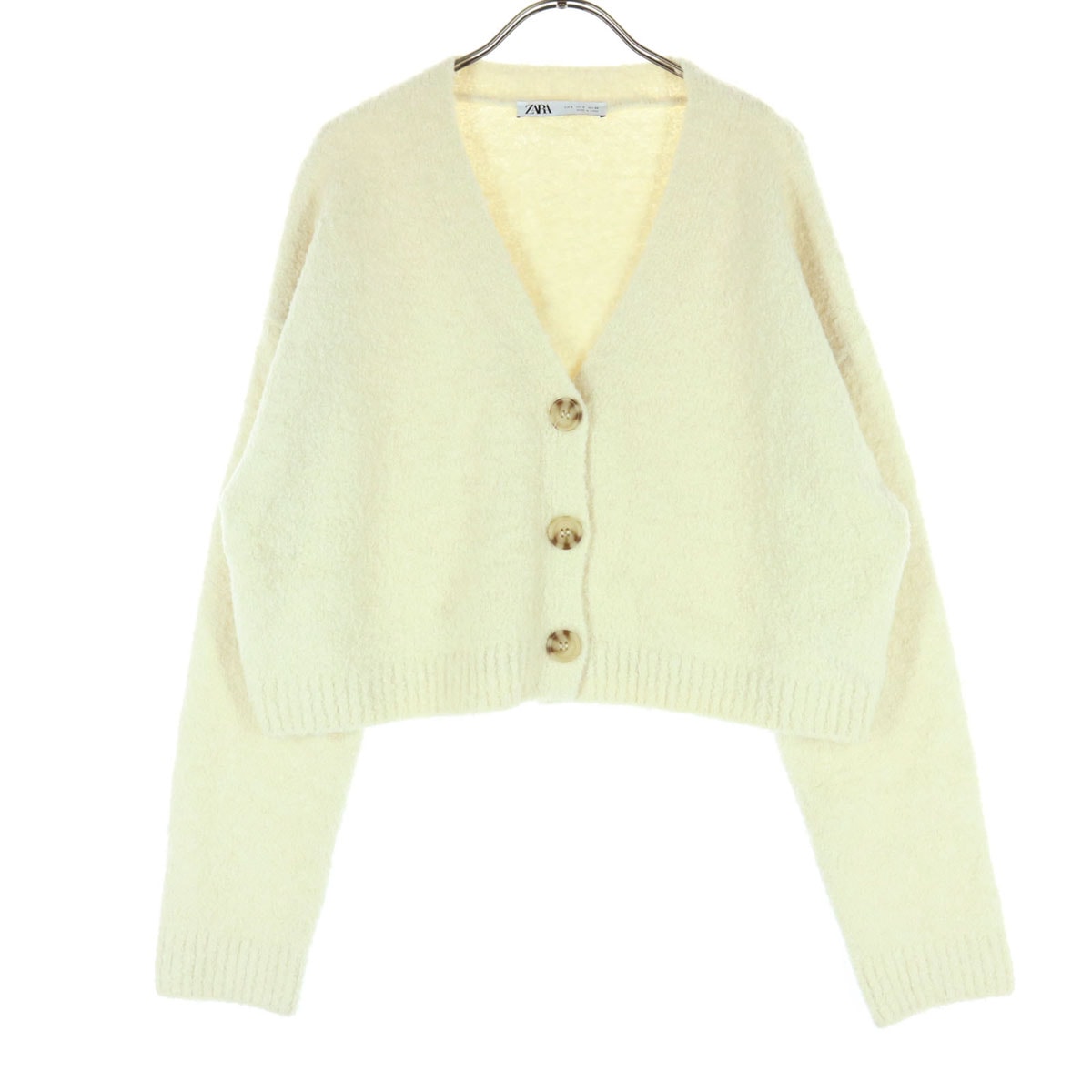 ZARA ザラ 長袖 ニットカーディガン S ホワイト
