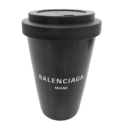 BALENCIAGA バレンシアガ 23AW Miami Coffee Cup マイアミ コーヒーカップ ロゴ タンブラー コップ ブラック系【極上美品】【中古】