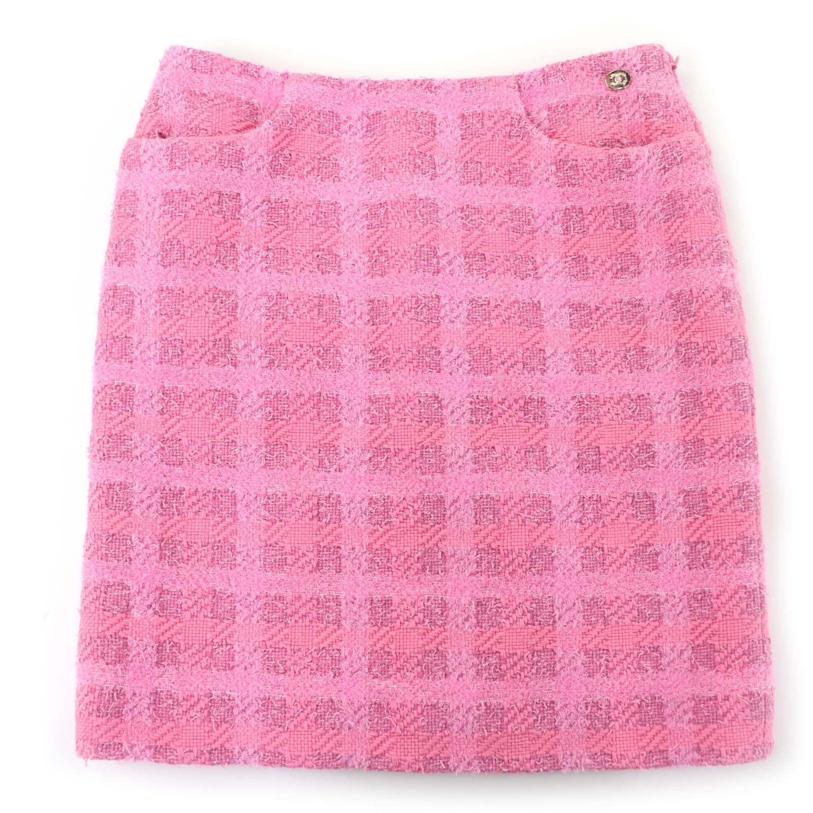 極美品 シャネル ツイードスカート ピンク レディース 36 24P P76729V68549