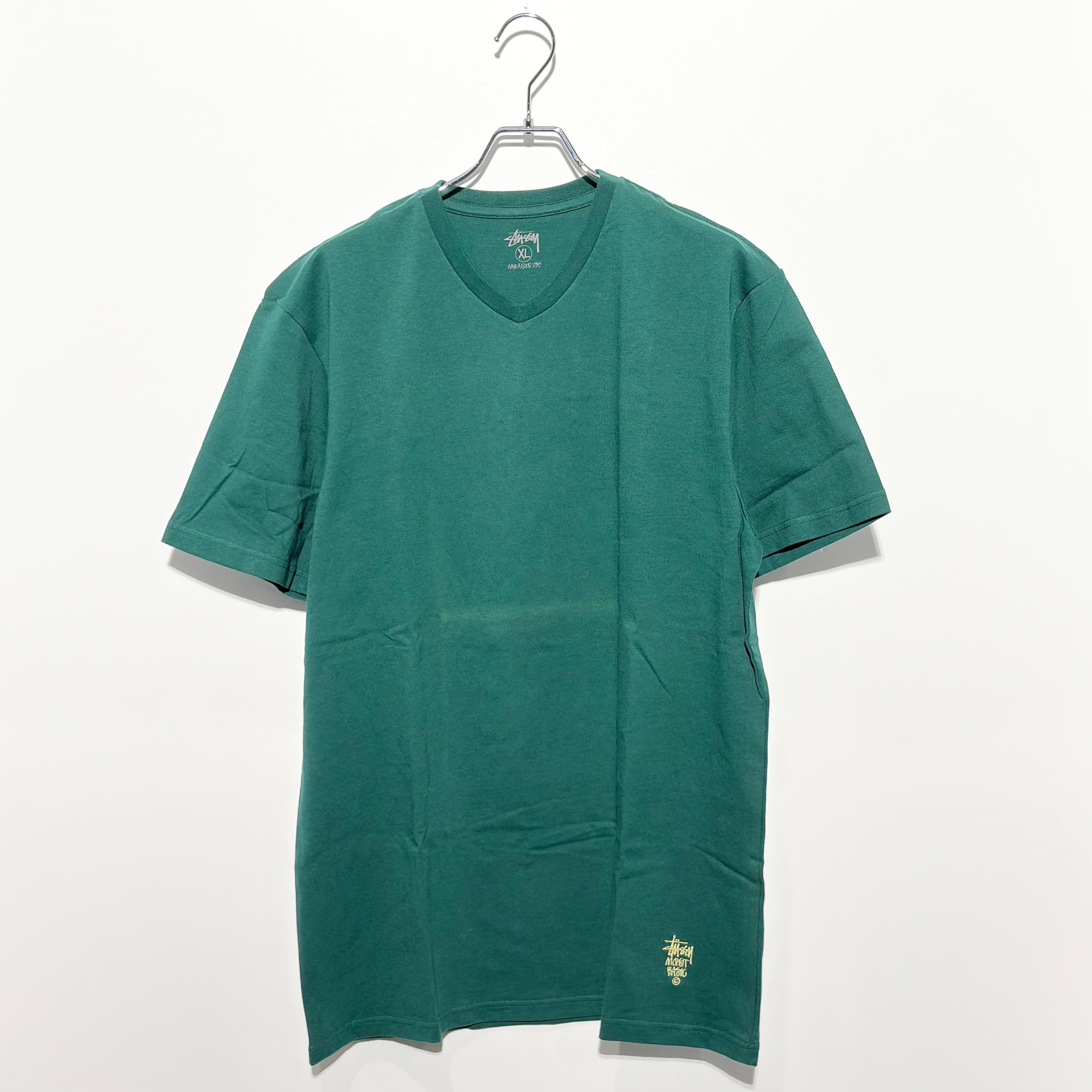 STUSSY MOST BASIC V NECK TEE Green
