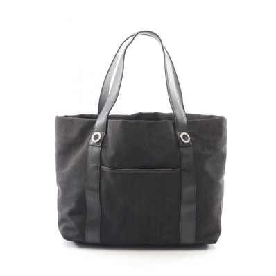 ブルガリ BVLGARI ロゴマニア トートバッグ バッグ キャンバス レザー レディース ブラック系 【中古】