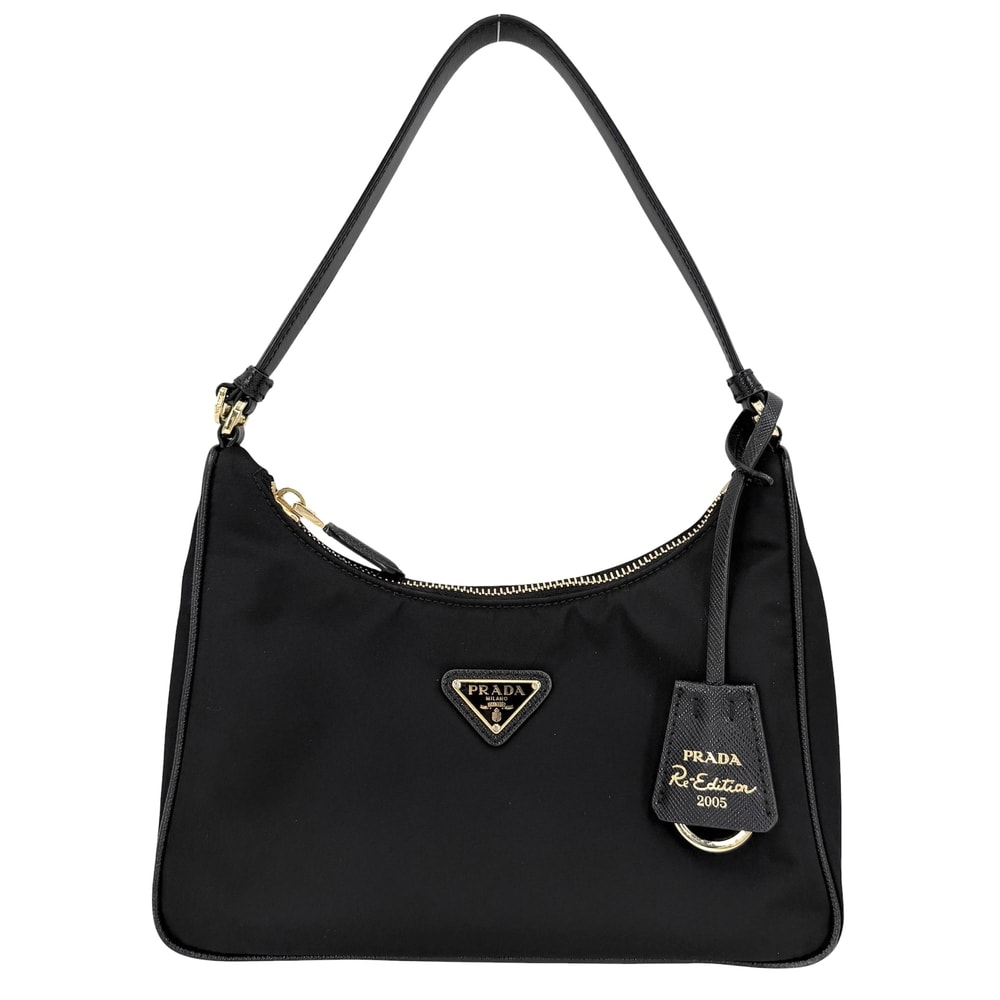 PRADA プラダ ハンドバッグ Re-Edition 2005 Re-Nylon ミニバッグ 肩掛け 1NE204 ナイロン    ブラック 黒 ゴールド金具 レディース 美品【中古品】