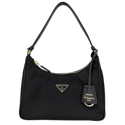 PRADA プラダ ハンドバッグ Re-Edition 2005 Re-Nylon ミニバッグ 肩掛け 1NE204 ナイロン ブラック 黒 ゴールド金具 レディース 美品【中古品】