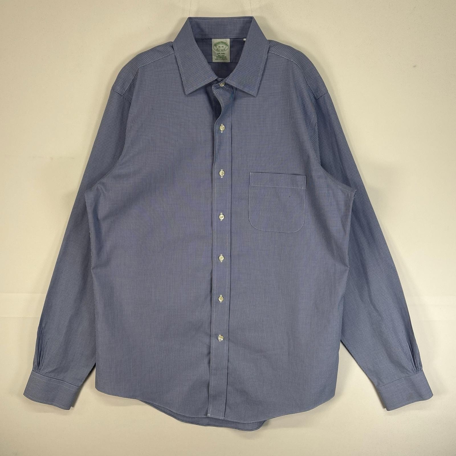 古着 ブルックスブラザーズ Brooks Brothers 長袖シャツ MILANO 胸ポケ L  ブルー系 チェック メンズ