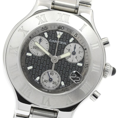 ☆良品 カルティエ クロノスカフ デイト W10172T2 メンズ 【中古】