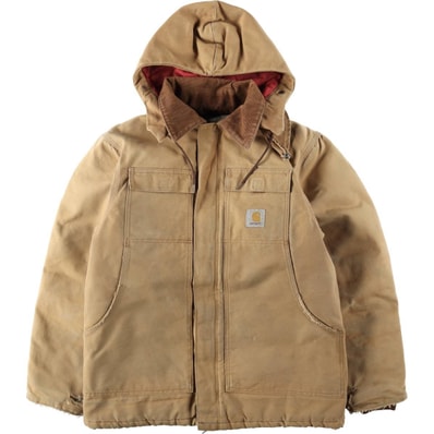 古着 カーハート Carhartt トラディショナルコート フード付き 中綿入り ダックフルジップパーカー メンズL相当/eaa629373