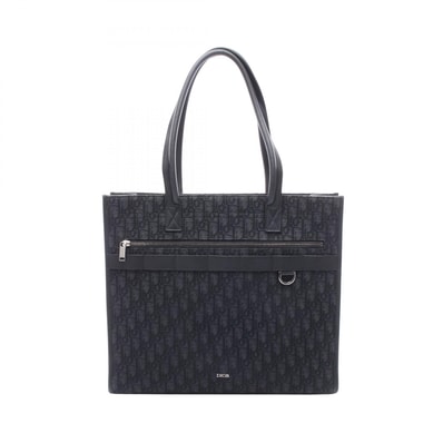 ディオール Dior SAFARI サファリ オブリーク トートバッグ バッグ キャンバス レザー メンズ ブラック系 1ESSH224YMJ 【中古】