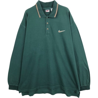 古着 90年代 ナイキ NIKE ヘリンボーン 長袖 ポロシャツ メンズXL相当 ヴィンテージ/eaa662520