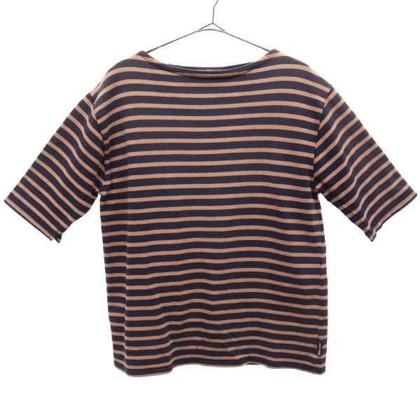 SAINT JAMES bis セントジェームスビス ボーダー 半袖 バスクシャツ M ブラウン×ネイビー ボートネック