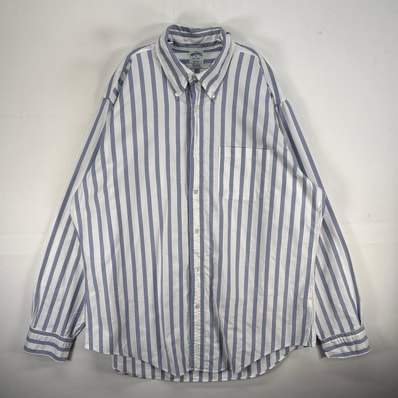 古着 ブルックスブラザーズ Brooks Brothers 長袖シャツ USA製 胸ポケ REGENT XL ネイビー系 ストライプ メンズ
