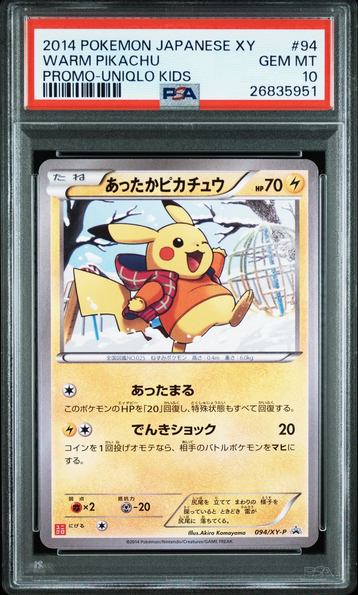 あったかピカチュウ: プロモ[XY-P 094/XY-P](プロモーションカード「XY