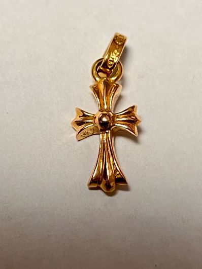 Chrome Hearts 22K CH Cross Baby Fat Charm "Yellow Gold"
