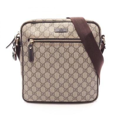 グッチ GUCCI GGスプリーム ショルダーバッグ バッグ PVCコーティングキャンバス レザー レディース ベージュ系 / ブラウン系 201448 【中古】