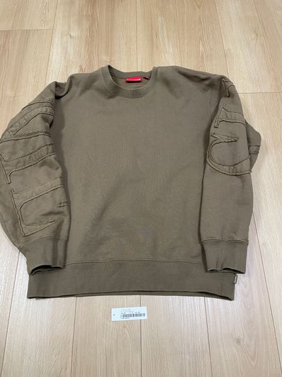 Supreme Tonal Applique Crewneck "Olive Brown"