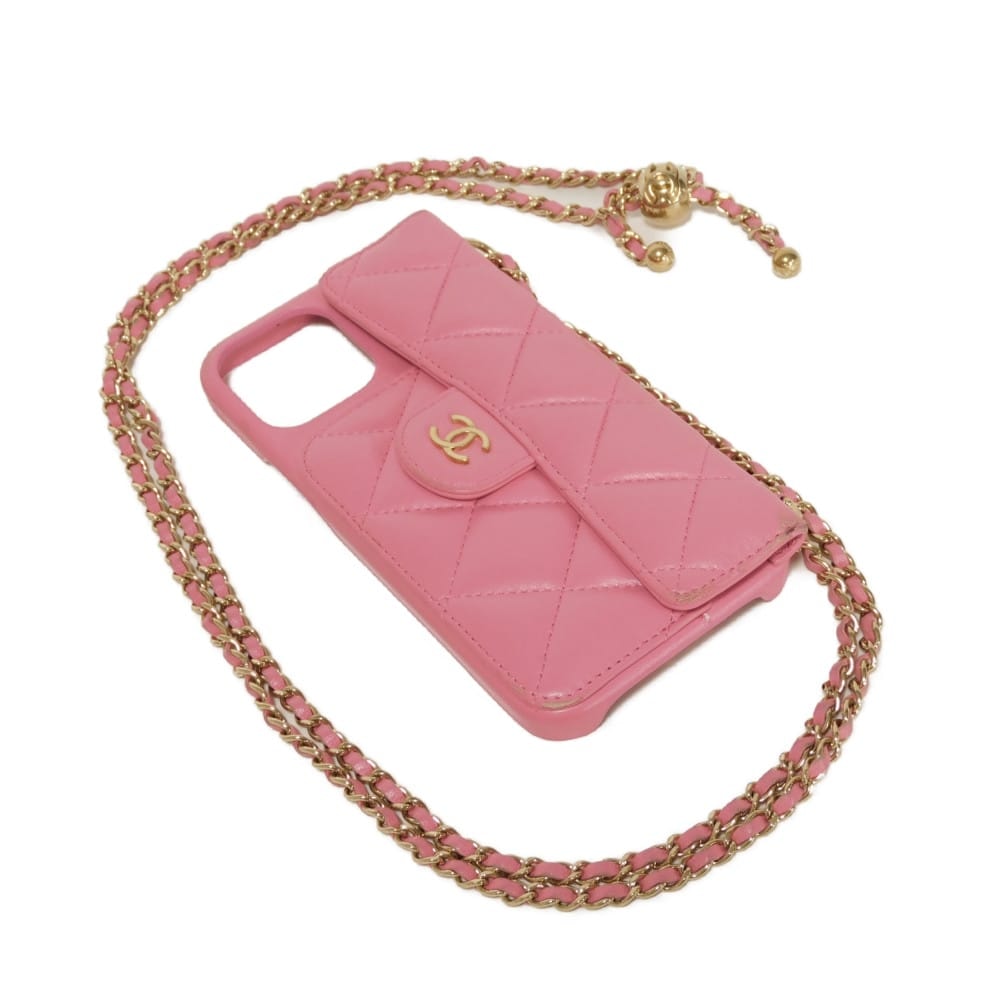 D (傷や汚れあり)】CHANEL シャネル マトラッセ iPhone 13 Pro Max