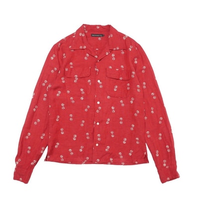 HYSTERIC GLAMOUR ヒステリックグラマー THEE HYSTERIC XXX 長袖シャツ サイズS リネン混 ダイス柄 オープンカラーシャツ ブランド古着【中古】20260715/RB0100