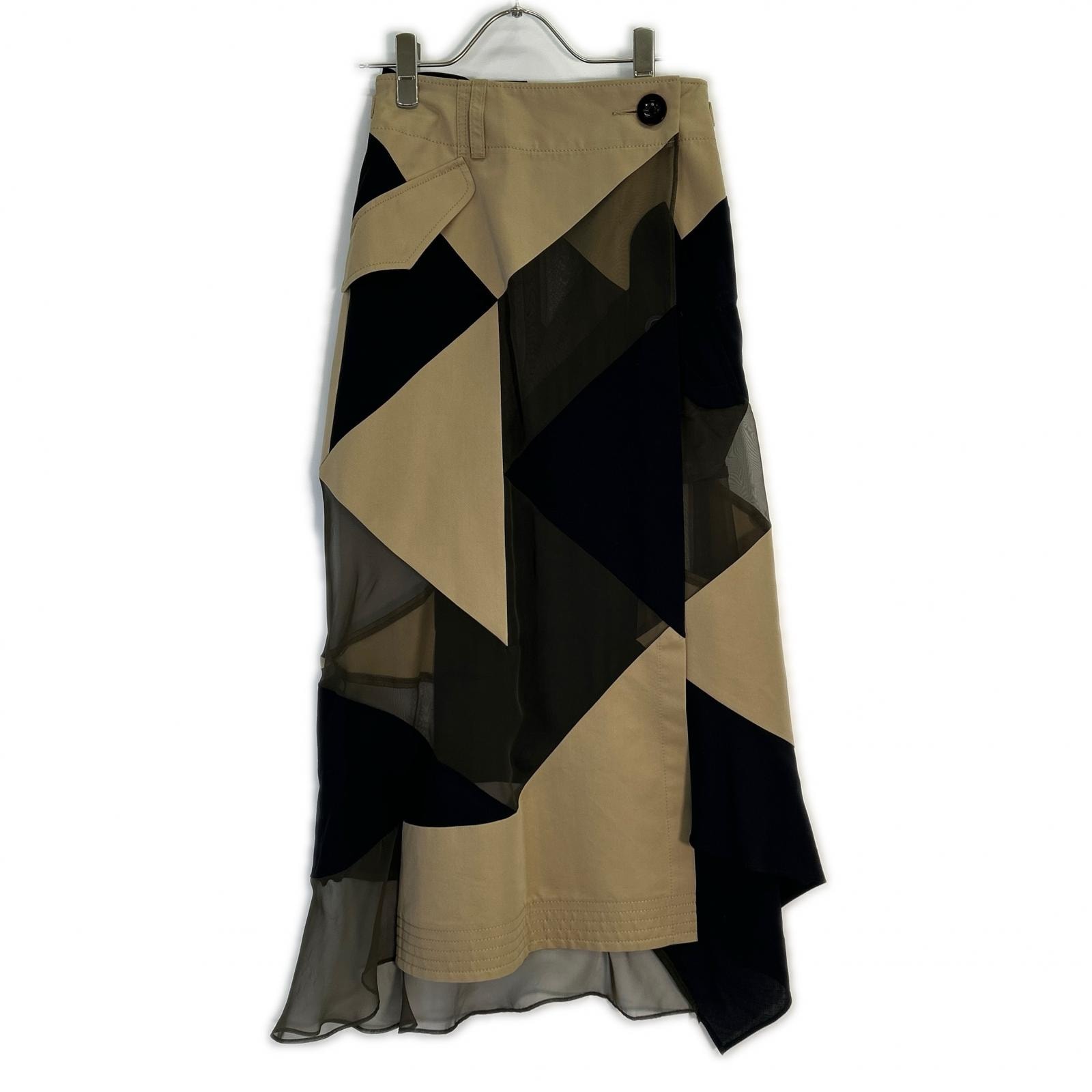 サカイ マルチカラー 21-05418 Hank Willis Thomas Solid Mix Skirt 1