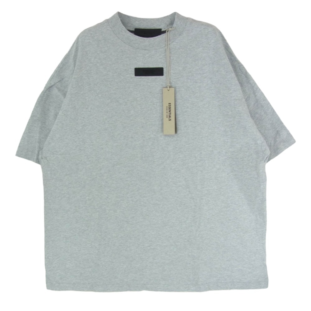 FEAR OF GOD フィアオブゴッド Tシャツ ESSENTIALS エッセンシャルズ フロントラバー ロゴ 半袖 Tシャツ カットソー グレー系 S【中古】