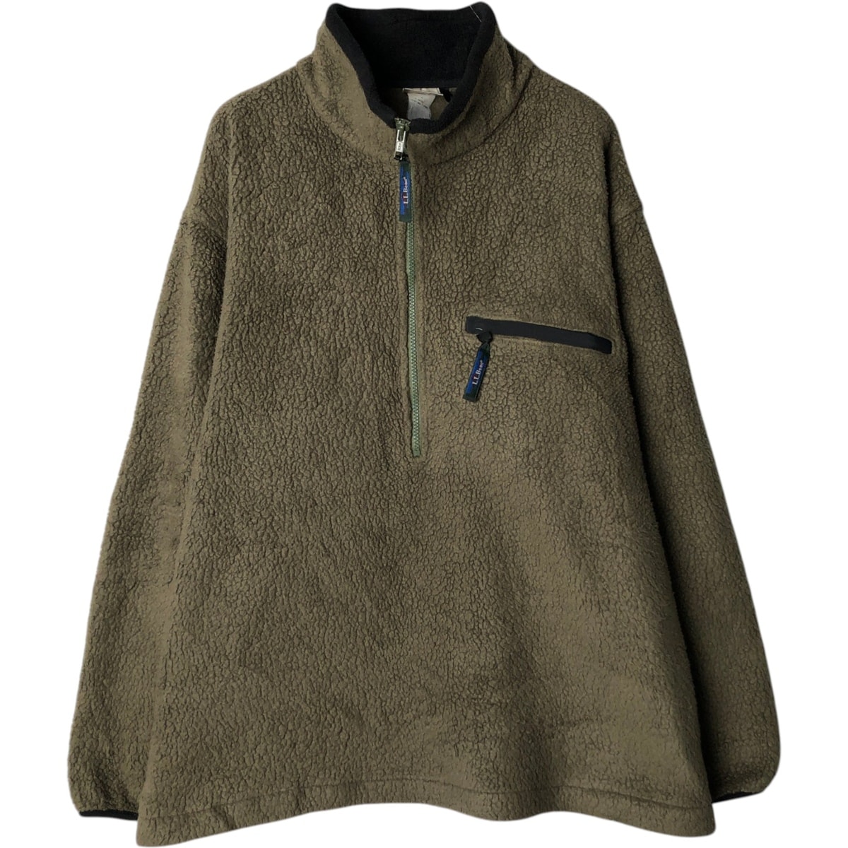 빈티지 의류 ~ 90년대 L.L.Bean 하프 지퍼 플리스 풀오버 남성용 XL 상당 빈티지/EAA619493