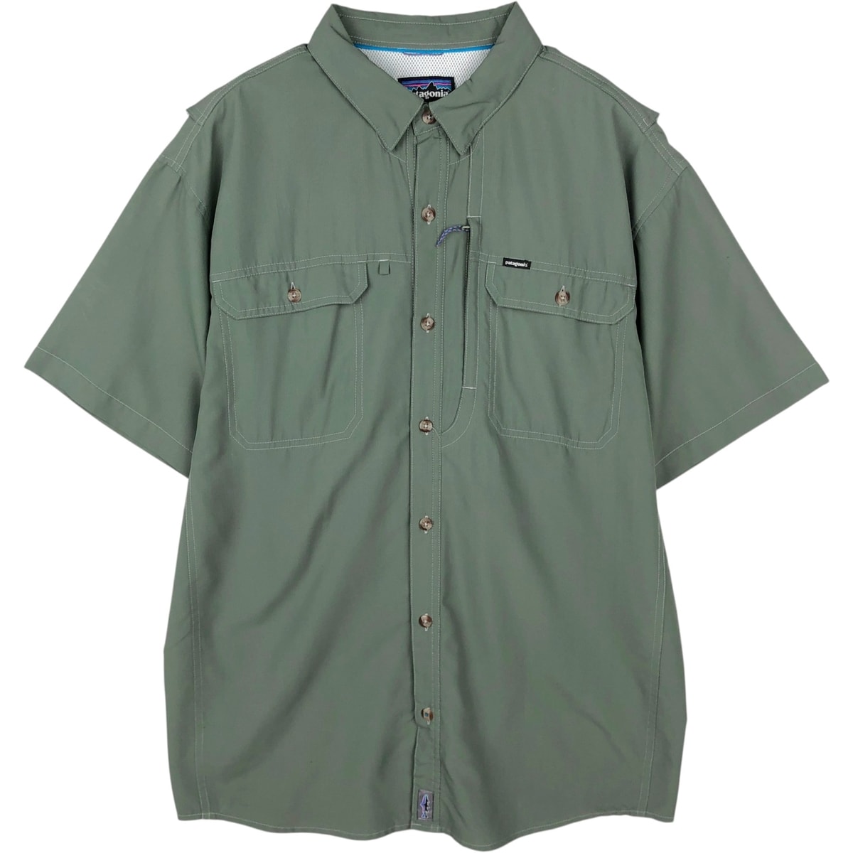 古着 パタゴニア Patagonia 54234SP17 隠しボタンダウン 半袖 ポリシャツ メンズL相当/eaa623256