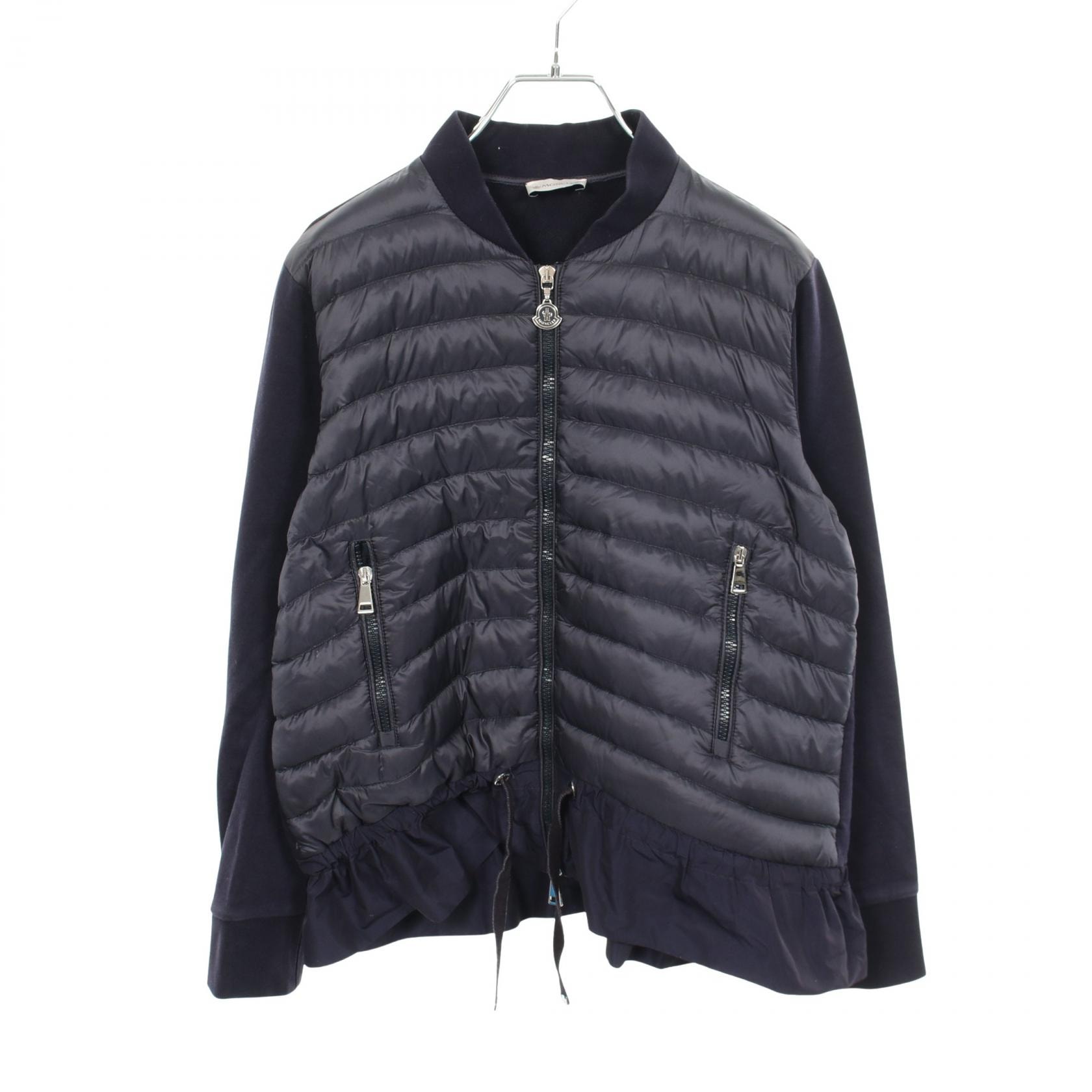 モンクレール MONCLER 切替 ダウンジャケット 衣料品 アウター ナイロン コットン レディース ネイビー系 8451700 【中古】