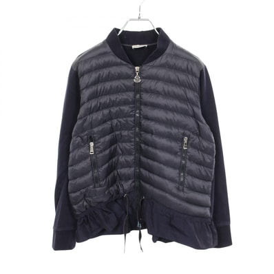 モンクレール MONCLER 切替 ダウンジャケット 衣料品 アウター ナイロン コットン レディース ネイビー系 8451700 【中古】